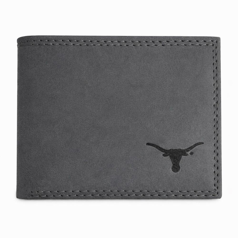 Texas Longhorn Leather Bifold Wallet NCAA Mens College Football Fan Gift Slim ID